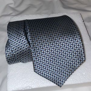 Joseph & Feiss International Tie 100% Silk Blue & Silver